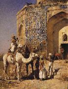 Edwin Lord Weeks The Old Blue-Tiled Mosque, Outside of Delhi, India oil painting reproduction